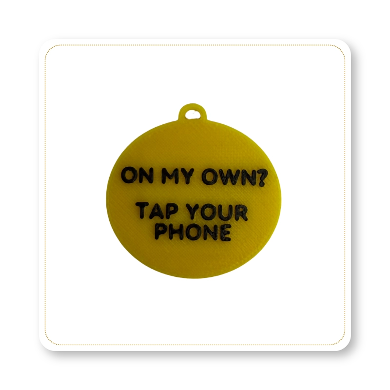 Lost Then Found NFC dog tag, circle shape